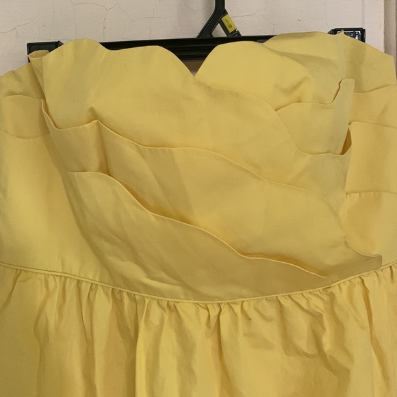 Sz 12 J Crew strapless dress yellow - Picture 2 of 6